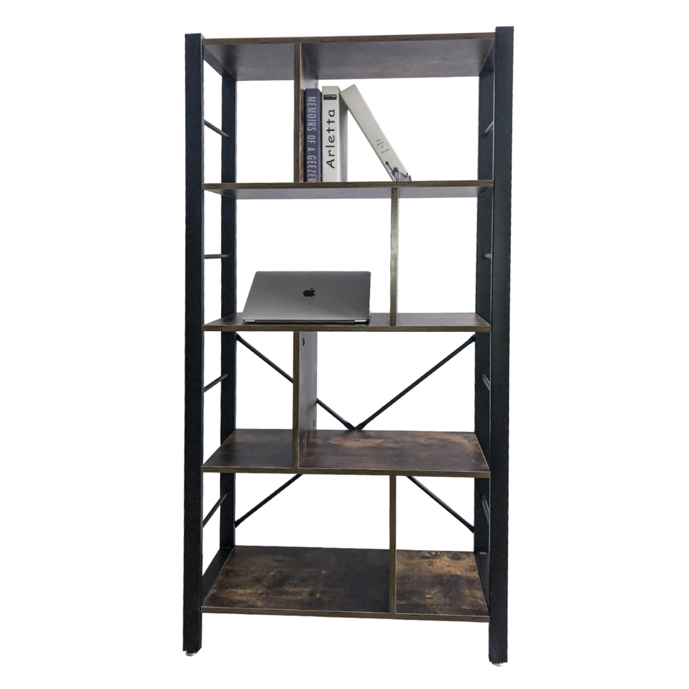 Wandschrank Bücherregal Robustes Industriedesign Metall Holz 154 cm hoch