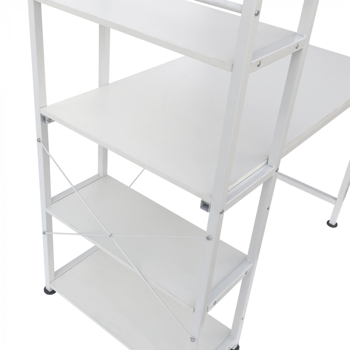 Schreibtisch Computertisch Tough - 3 Lagerregale - industrielles modernes Weiß - Metallholz - VDD World DE Schreibtisch Computertisch Tough - 3 Lagerregale - industrielles modernes Weiß - Metallholz - VDD World DE