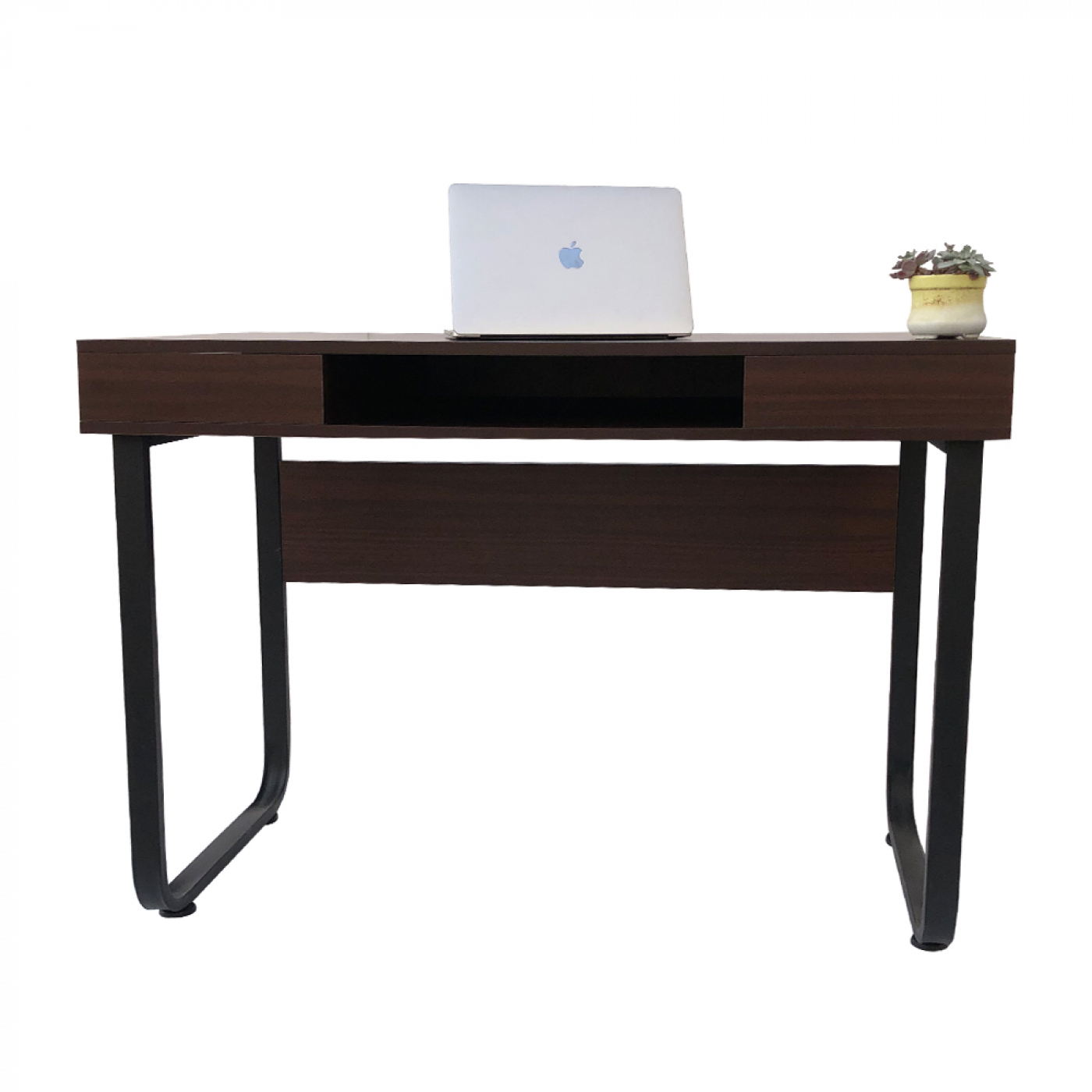Schreibtisch Computertisch Tough - Beistelltisch - Industrial Vintage - schwarzes Metall braunes Hol