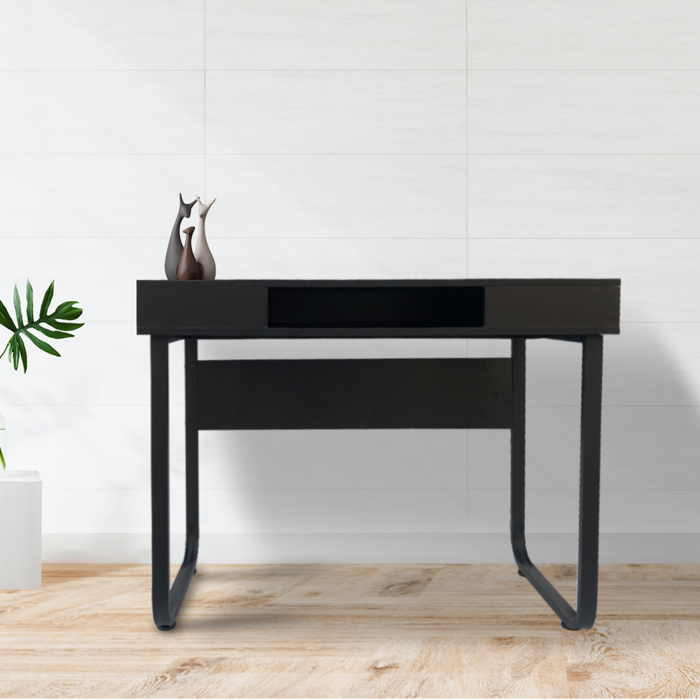 Schreibtisch Computertisch Tough - Beistelltisch - Industrial Modern - Schwarzes Metall/Holz - alternatives Bild