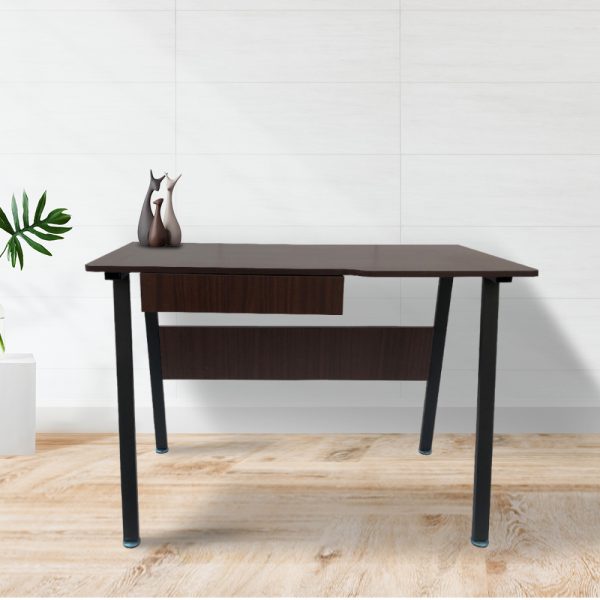   Schreibtisch Computertisch Tough – industrielles Vintage-Design – schwarzes Metall braunes Holz