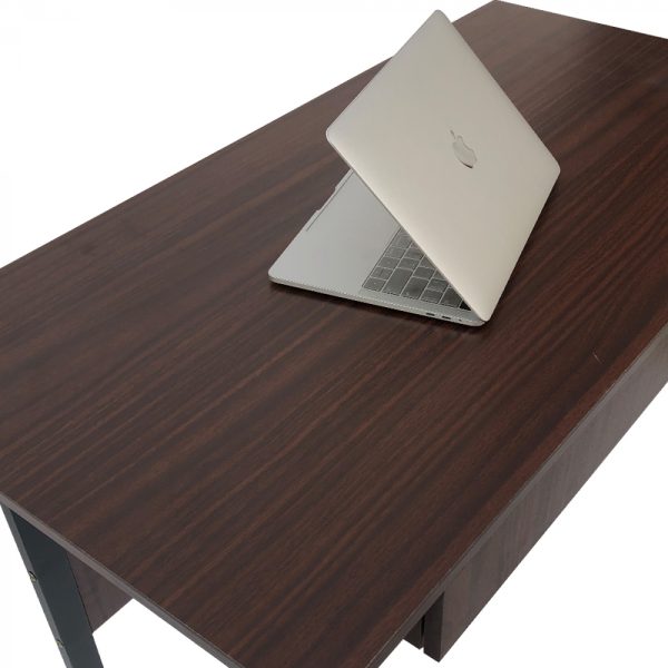   Schreibtisch Computertisch Tough – industrielles Vintage-Design – schwarzes Metall braunes Holz