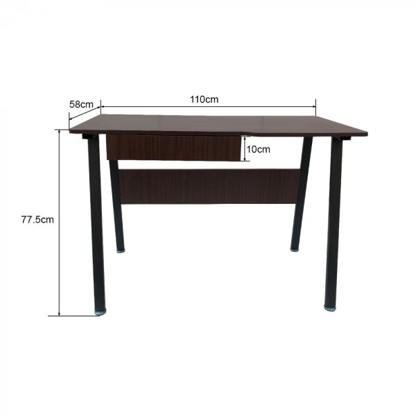   Schreibtisch Computertisch Tough – industrielles Vintage-Design – schwarzes Metall braunes Holz