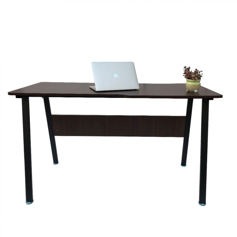 Computertisch Schreibtisch Tough - 130 cm breit - schwarzes Metall braunes Holz