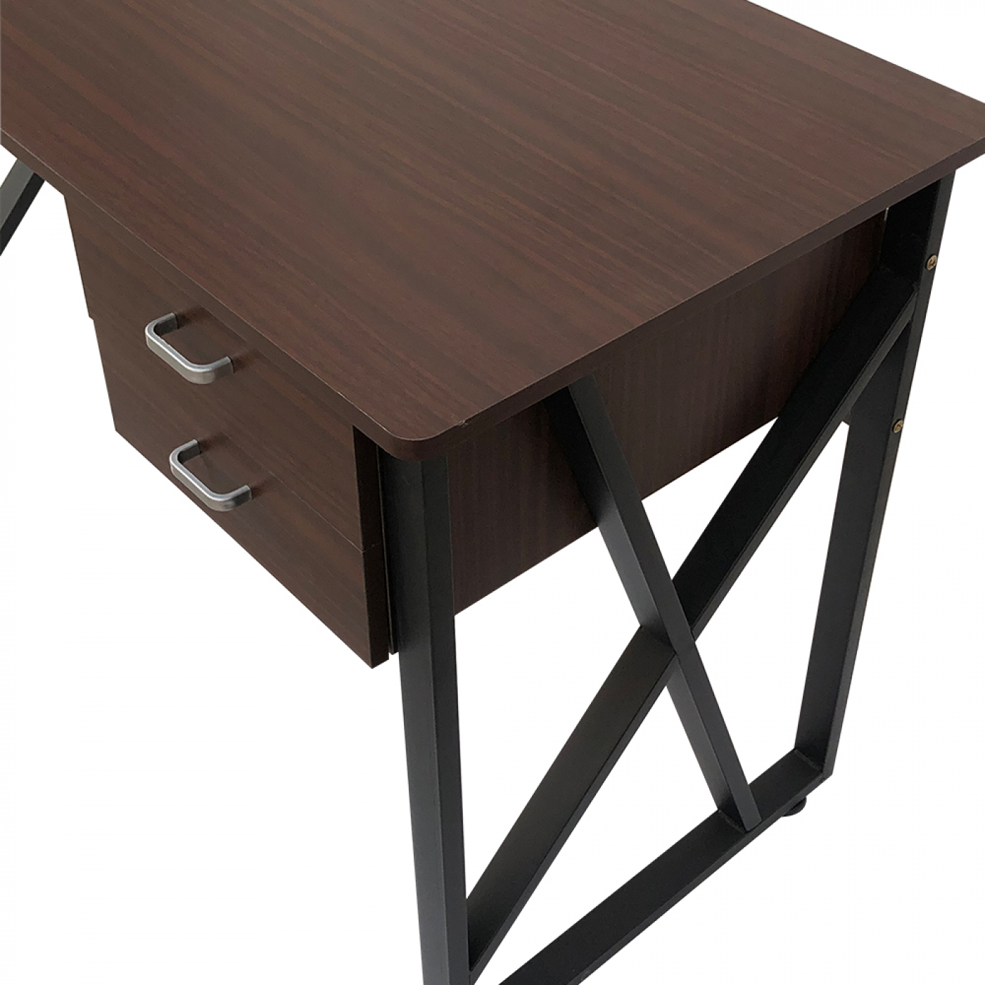 Schreibtisch Computertisch Tough - Laptoptisch - schwarzes Metall braunes Holz - VDD World DE Schreibtisch Computertisch Tough - Laptoptisch - schwarzes Metall braunes Holz - VDD World DE