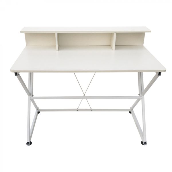   Schreibtisch Tisch Computer Laptop Tough – industrieller moderner Stil – 110 cm breit – weiß