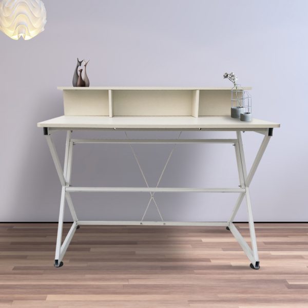   Schreibtisch Tisch Computer Laptop Tough – industrieller moderner Stil – 110 cm breit – weiß