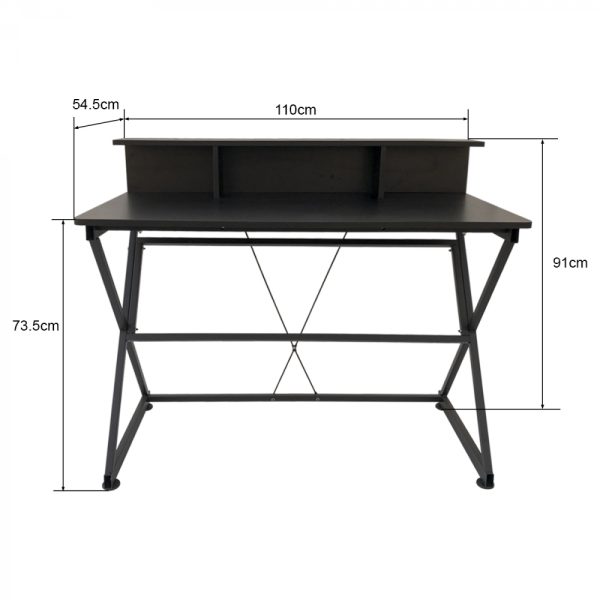   Schreibtisch Tisch Computer Laptop Tough – industrieller moderner Stil – 110 cm breit – schwarz