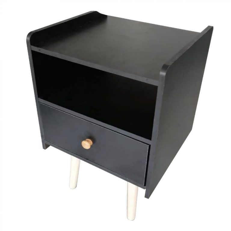 Nachttisch Pukkie - Beistelltisch - Tisch Flur Wohnzimmer - 58 cm hoch - schwarz