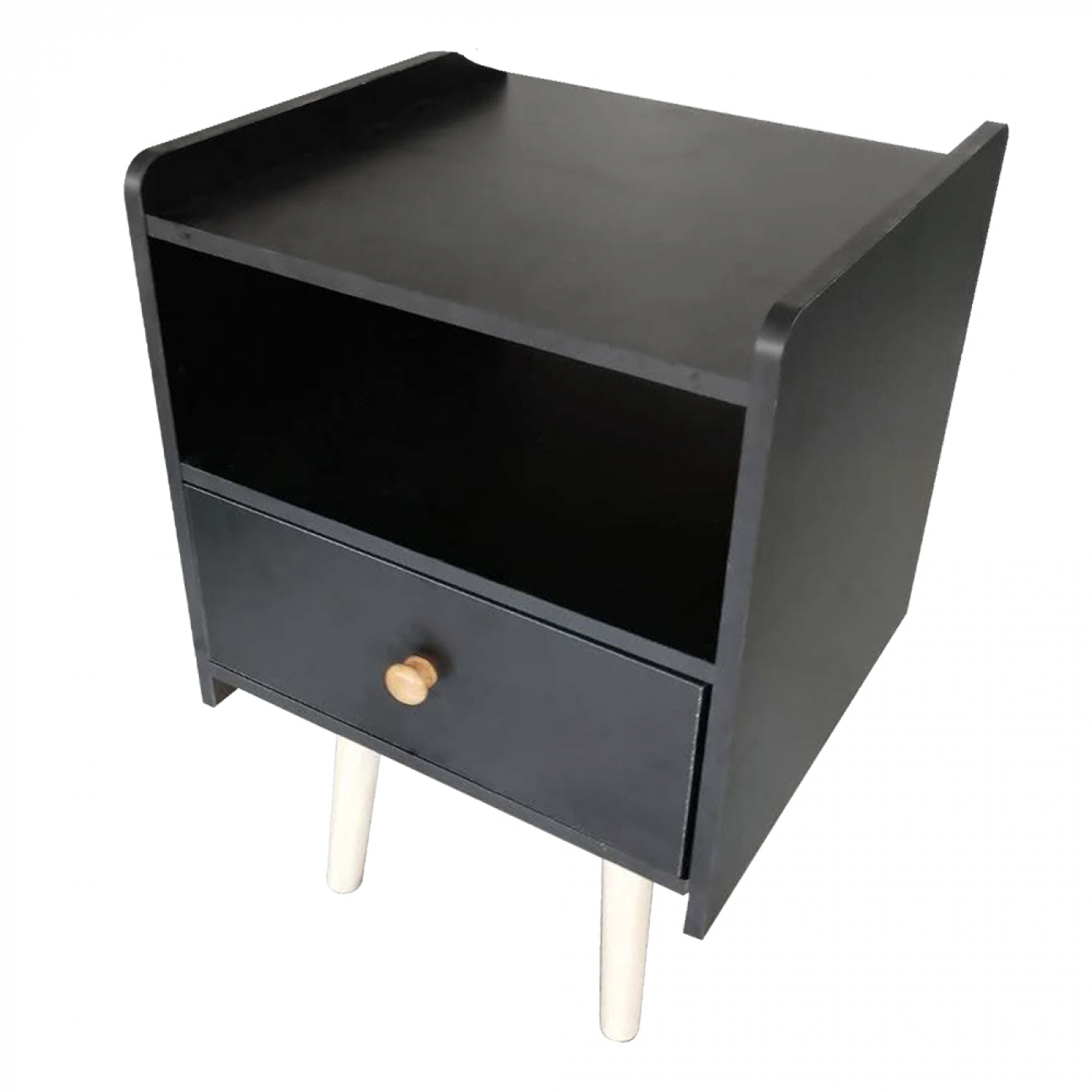 Nachttisch Pukkie - Beistelltisch - Tisch Flur Wohnzimmer - 58 cm hoch - schwarz