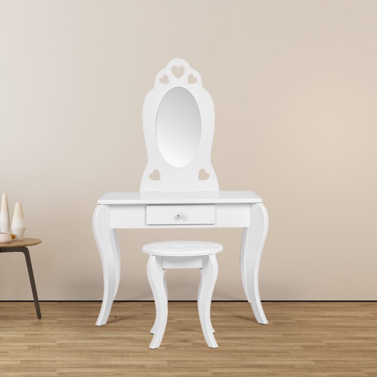 Schminktisch Herzen - Schminktisch Schminktisch - mit Hocker - weiß - alternatives Bild