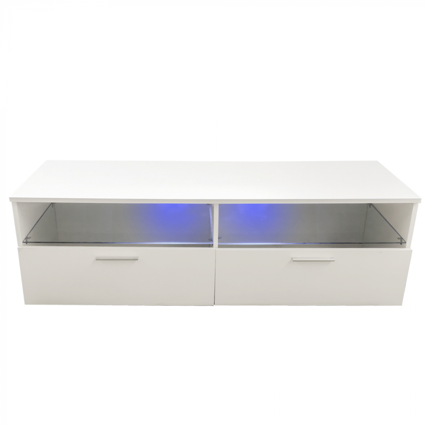 TV-Schrank Sideboard Sieno - Medienmöbel Spielaufbau - LED-Beleuchtung - weiß