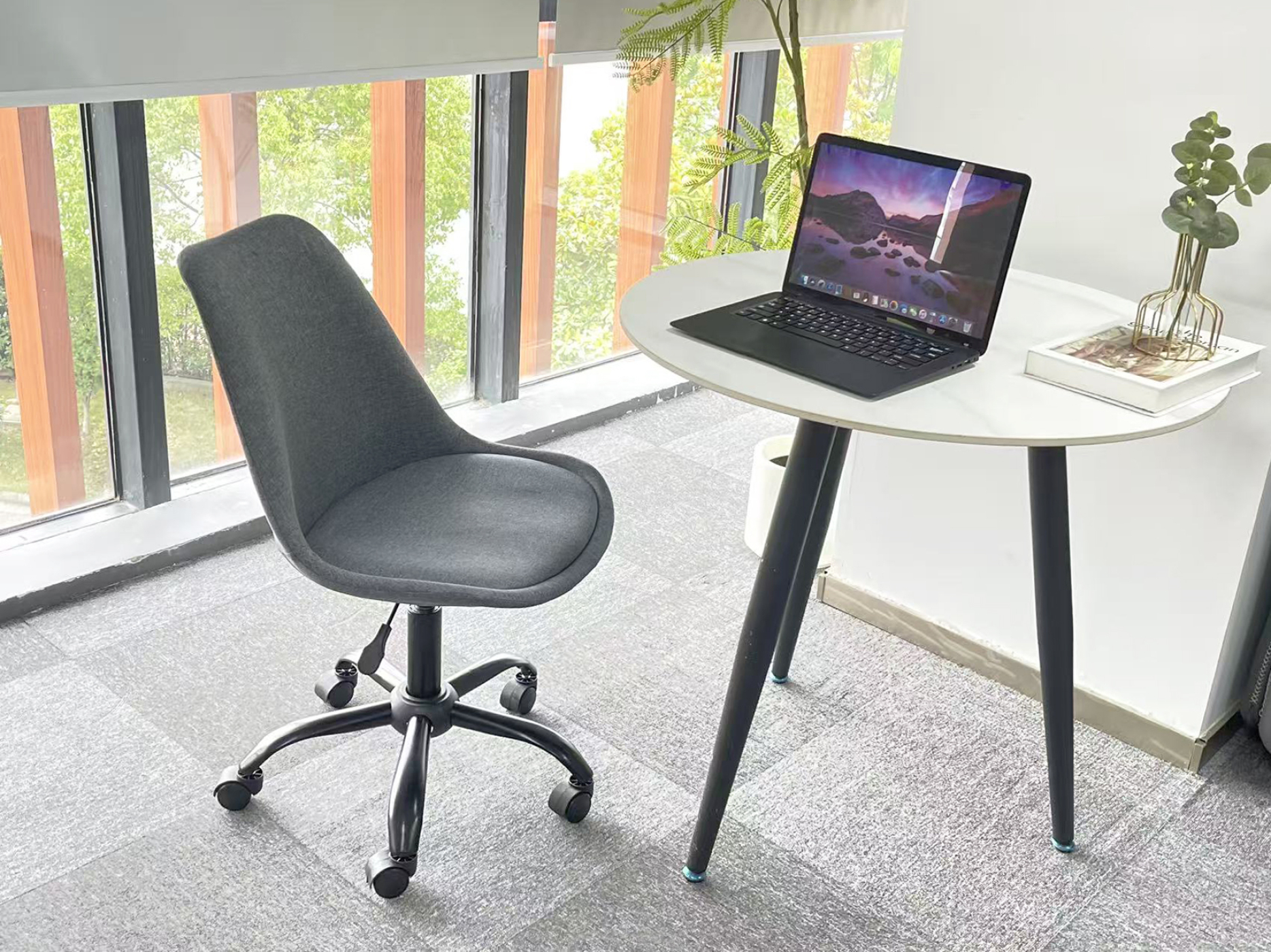 VDD - Stoffschalensitz - Gestell mit Rädern - mobil - grau - alternatives Bild