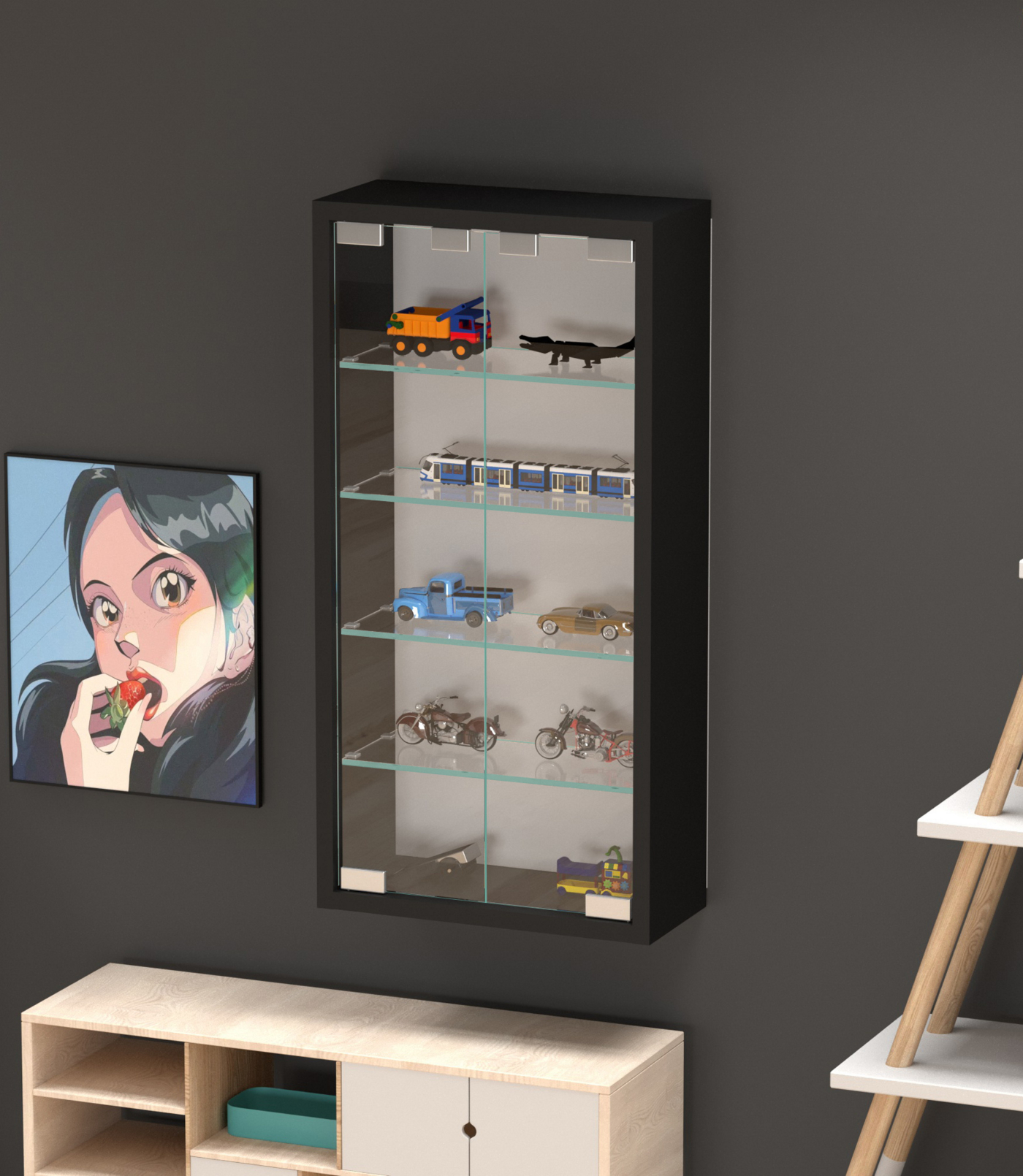 VDD Vitrine stehend hängend Wandvitrine - 30 x 60 x 13 cm - VDD World DE VDD Vitrine stehend hängend Wandvitrine - 30 x 60 x 13 cm - VDD World DE