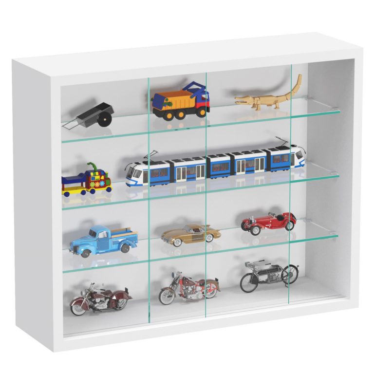 Vitrine, stehend, hängende Wandvitrine – Schiebetüren – 50 x 40 x 13 cm