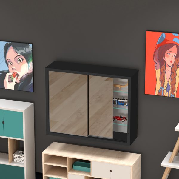   VDD Medizinschrank – Spiegelschrank über dem Waschbecken Bad WC – Schiebetüren – 50 x 40 x 14 cm