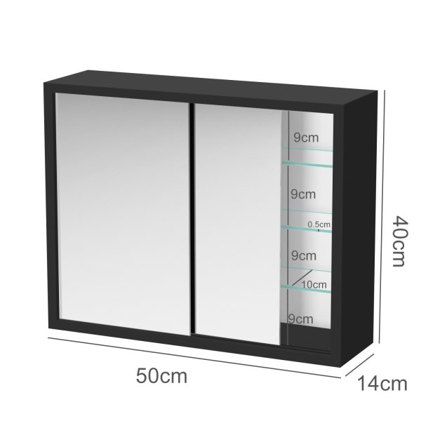   VDD Medizinschrank – Spiegelschrank über dem Waschbecken Bad WC – Schiebetüren – 50 x 40 x 14 cm