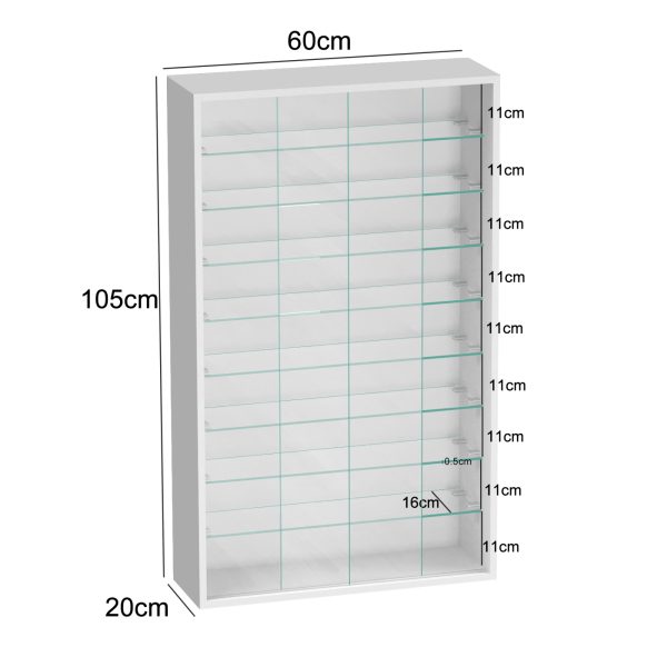   VDD Vitrine stehend Hängevitrine – Schiebetüren – 60 x 105 x 20 cm