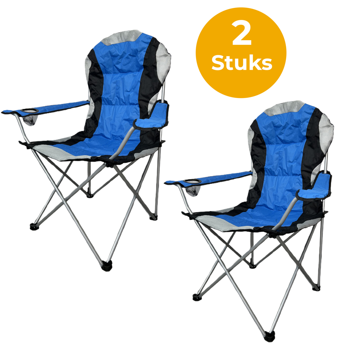 VDD - Campingstuhl - faltbar - Becherhalter - blau