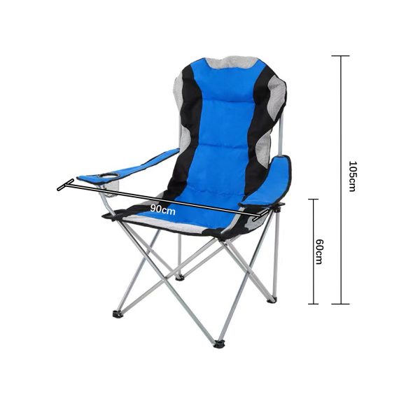 VDD - Campingstuhl - faltbar - Becherhalter - blau - VDD World DE