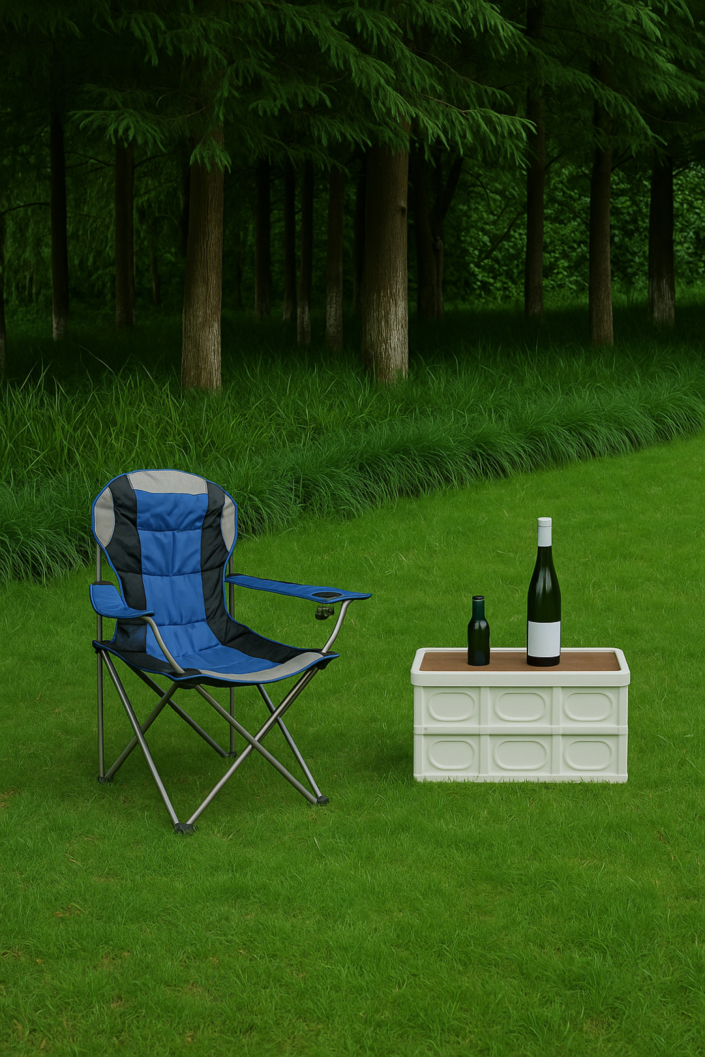 VDD - Campingstuhl - faltbar - Becherhalter - blau - alternatives Bild