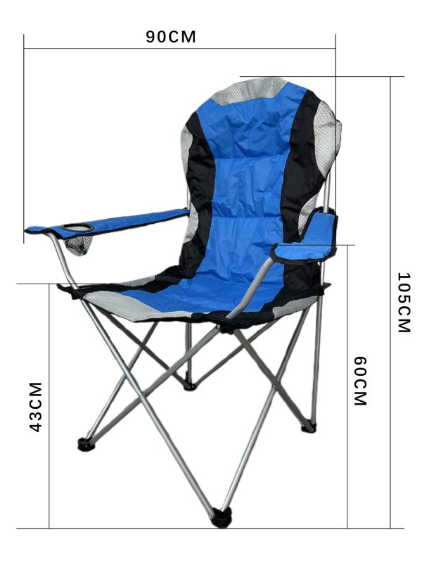 VDD - Campingstuhl - faltbar - Becherhalter - blau - VDD World DE