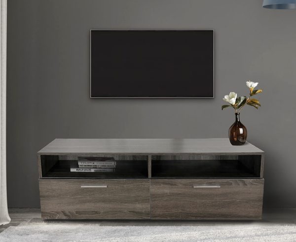 Fernsehschrank - Sideboard - 120 cm breit - braungrau gefärbt - VDD World DE