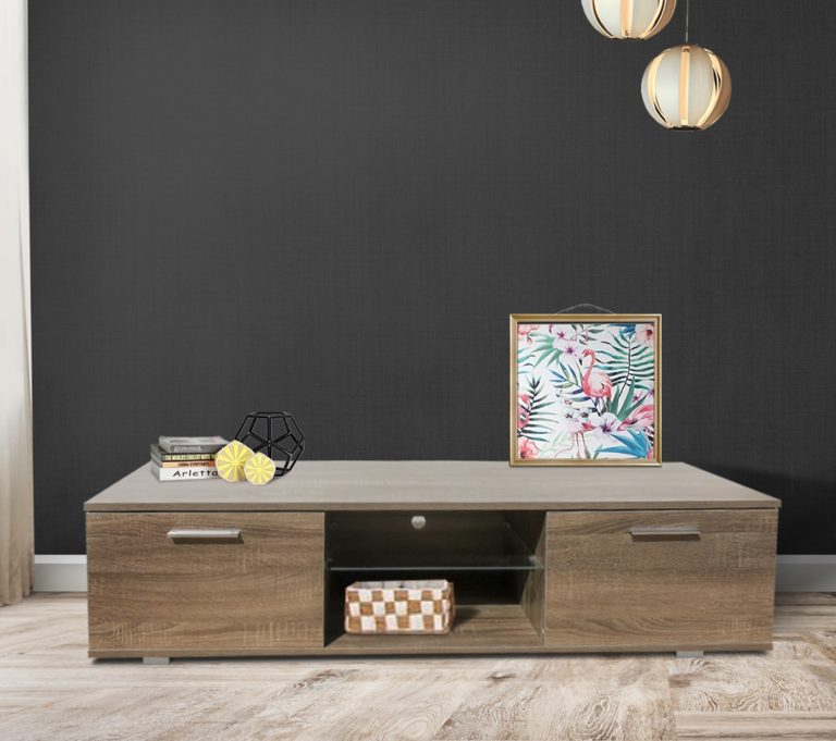 TV-Schrank Kommode Tenues - Medienmöbel - mit Beleuchtung - 140 cm breit - dunkelbraun - alternatives Bild