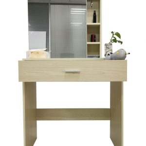 Schminktisch Schminktisch Schminktisch mit Spiegelschrank und Ablageschublade hellbraun