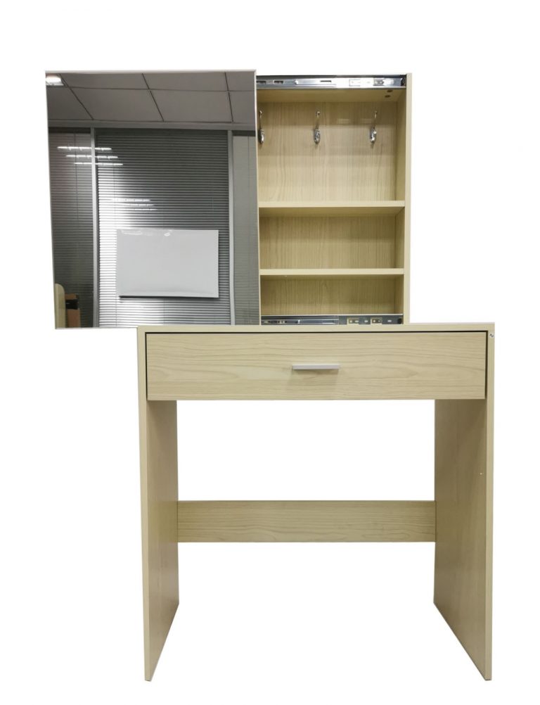 Schminktisch Schminktisch Schminktisch mit Spiegelschrank und Ablageschublade hellbraun - alternatives Bild