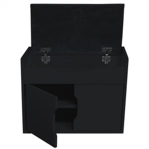 Schuhschrank Bankhalle mit Stauraum - Schuhregal - Klappsitzkissen - schwarz