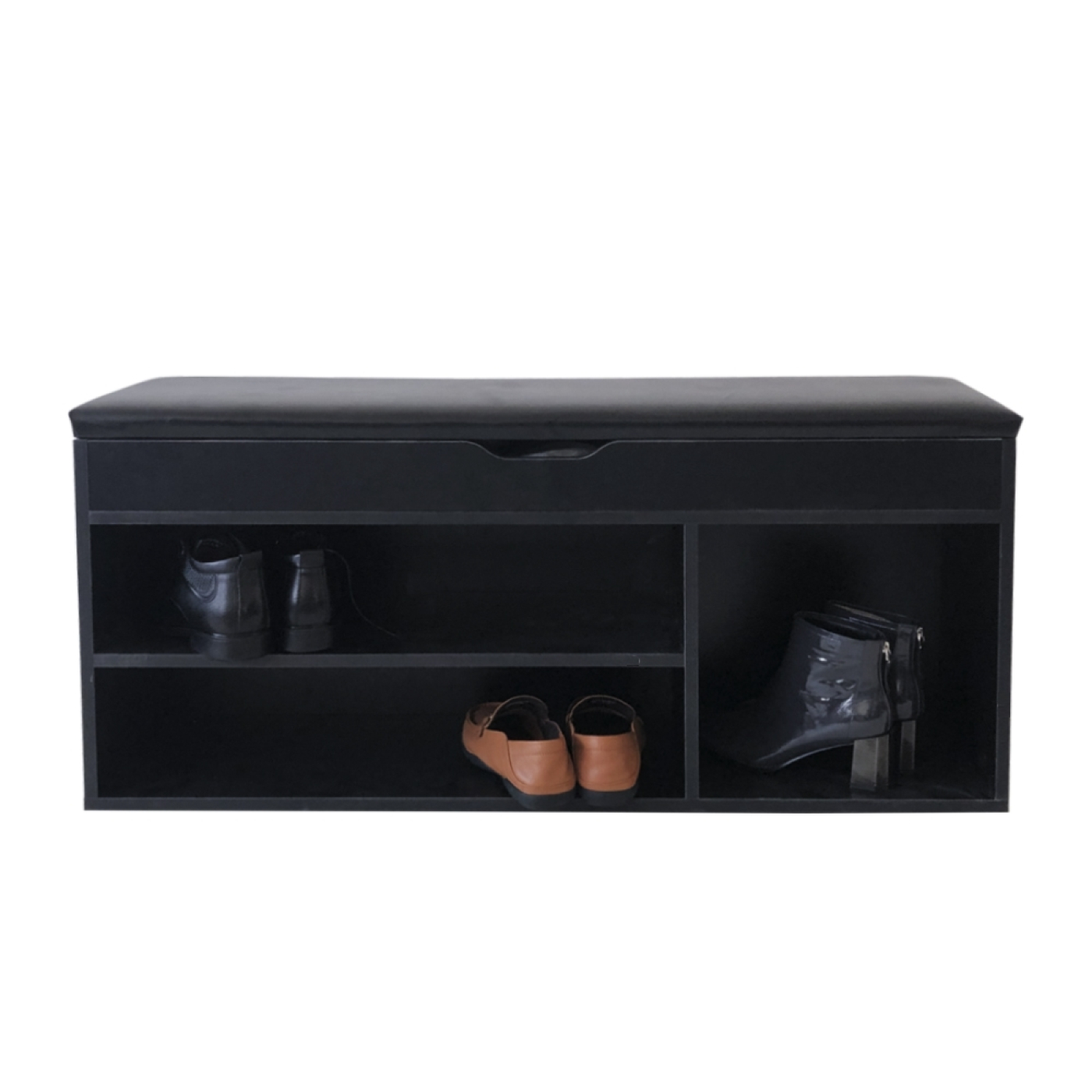 Schuhschrank Flurbank mit Stauraum - Schuhregal - mit Sitzkissen schwarz - VDD World DE Schuhschrank Flurbank mit Stauraum - Schuhregal - mit Sitzkissen schwarz - VDD World DE