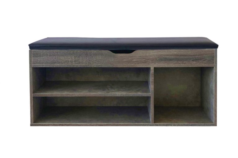 Schuhschrank Flurbank mit Stauraum - Schuhregal - mit Sitzkissen