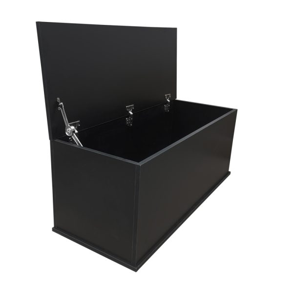   Aufbewahrungsbox Holz – Spielzeugkiste – Deckenkiste – 100 cm breit – Schwarz