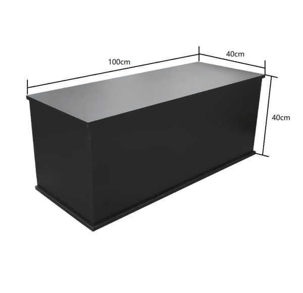   Aufbewahrungsbox Holz – Spielzeugkiste – Deckenkiste – 100 cm breit – Schwarz