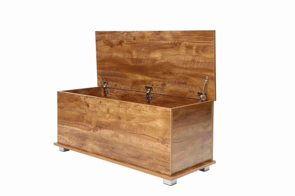   Aufbewahrungsbox – Spielzeugkiste – Deckenkiste – 100 cm breit – vintage braun