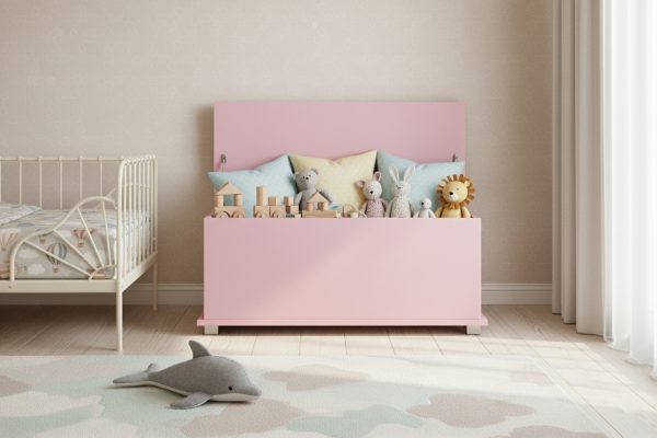   VDD – Aufbewahrungsbox – Spielzeugtruhe – Deckentruhe – 100 cm breit – rosa
