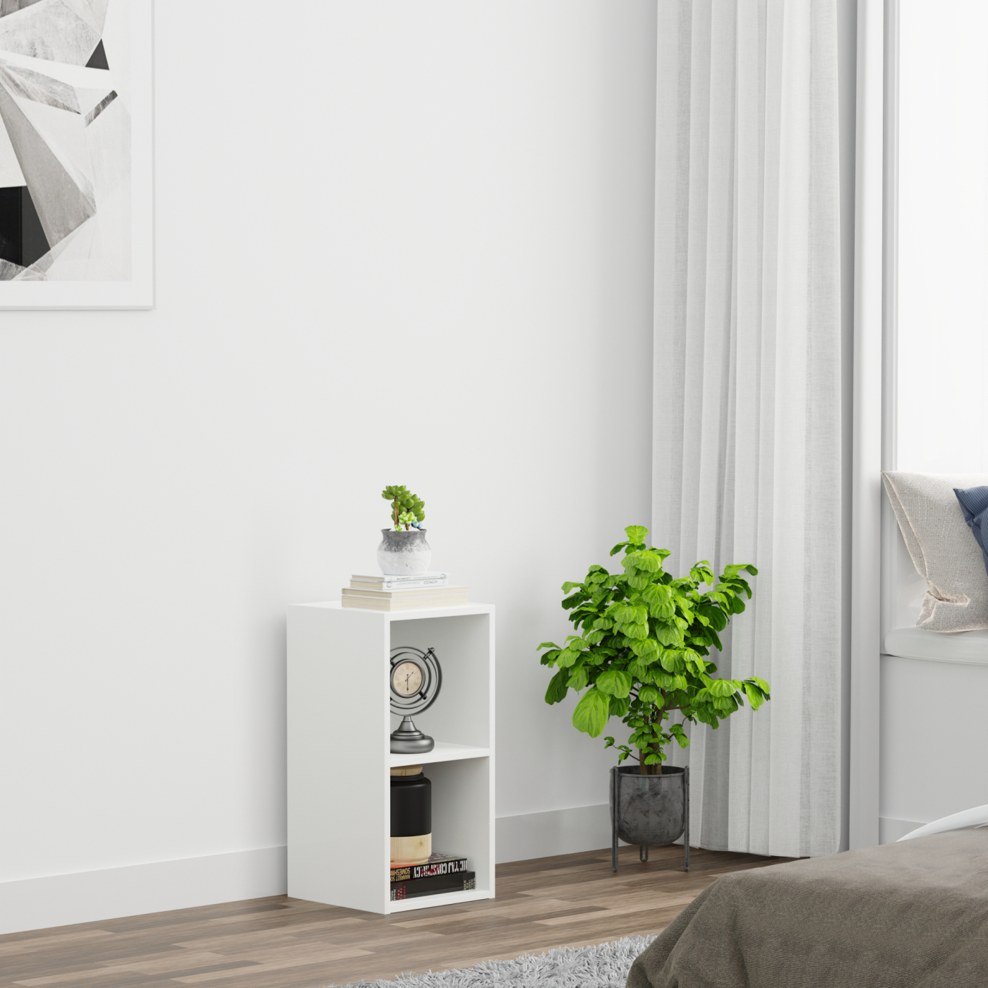 VDD –  Wandschränke – Wandschränke Wohnzimmer – 2 Fächer – Weiß - alternatives Bild