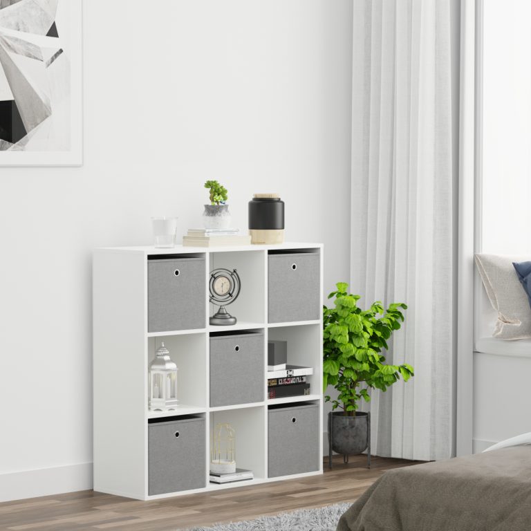 VDD – Wandschränke – Wandschränke Wohnzimmer – 9 Fächer – Weiß - alternatives Bild