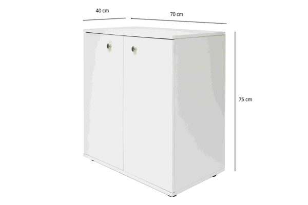   Aktenschrank Vandol mini weiß 74 cm hoch