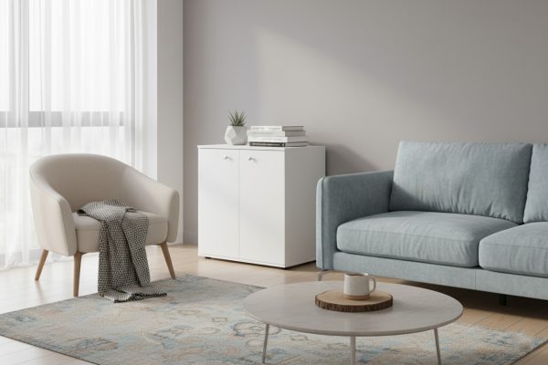  Aktenschrank Vandol mini weiß 74 cm hoch