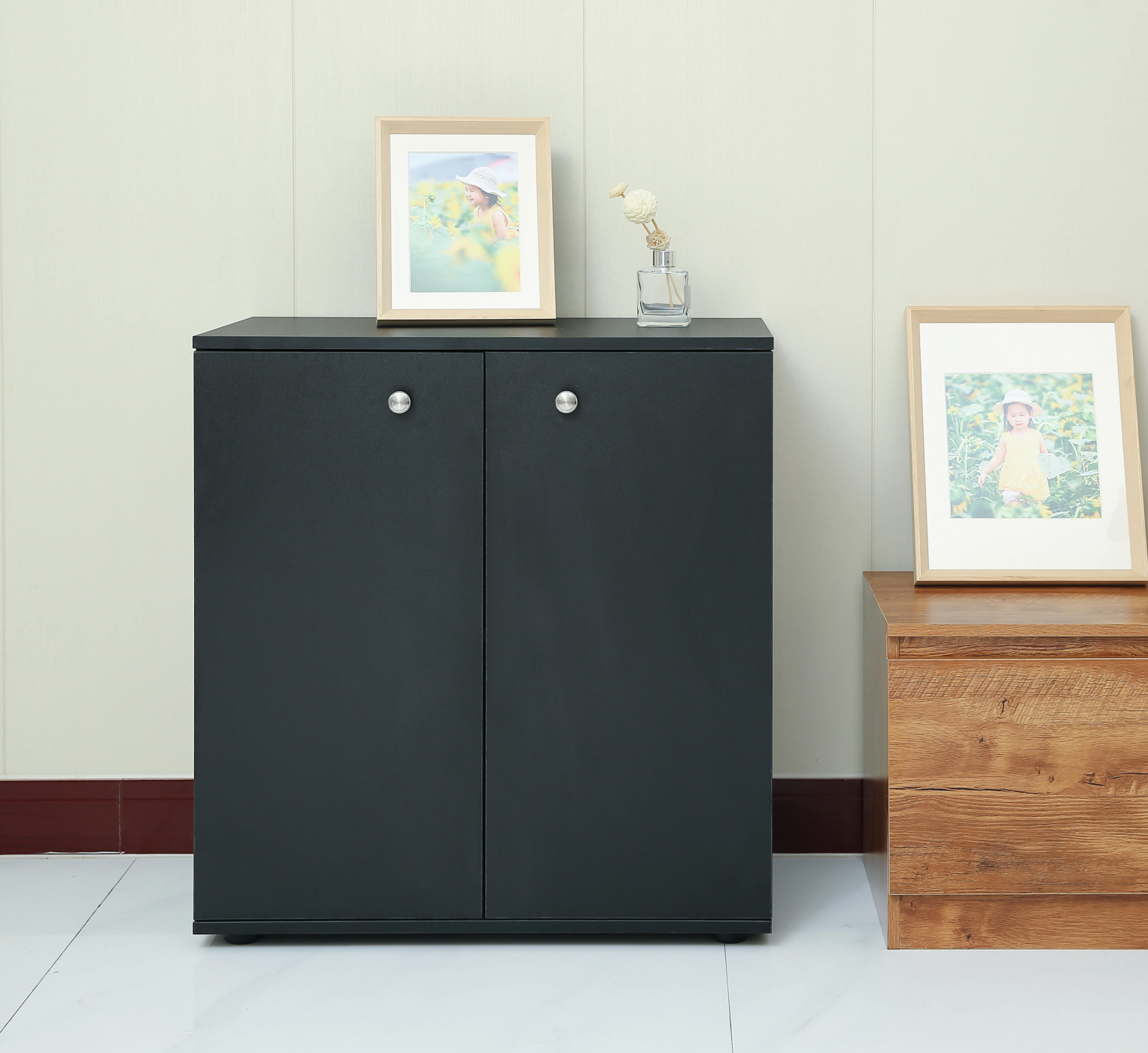 VDD – Aktenschrank Sideboard – multifunktionaler Aufbewahrungsschrank – schwarz - alternatives Bild