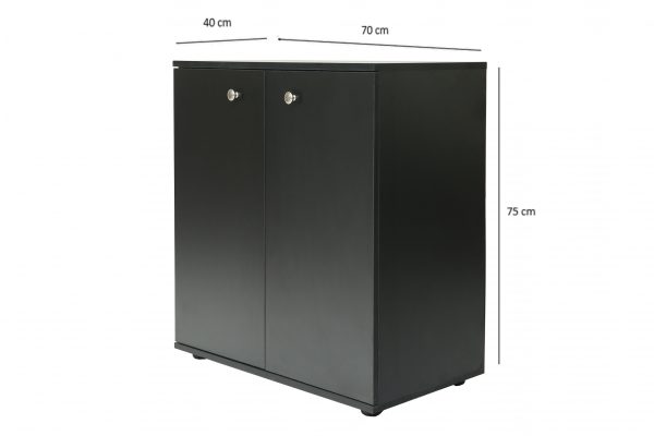   VDD – Aktenschrank Sideboard – multifunktionaler Aufbewahrungsschrank – schwarz