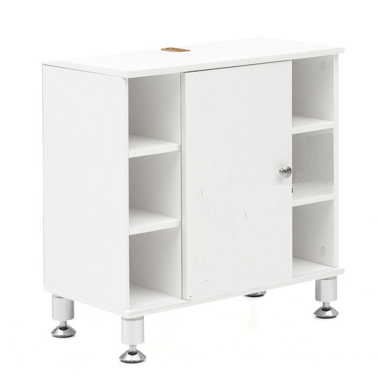 Badezimmerschrank Waschtischunterschrank Clevaso weiß