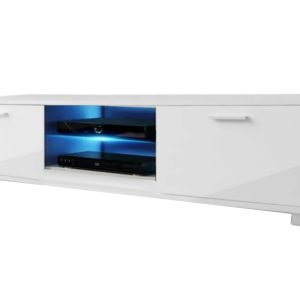 TV-Schrank TV-Schrank Tenus inkl. LED Korpus weiß Front weiß hochglanz