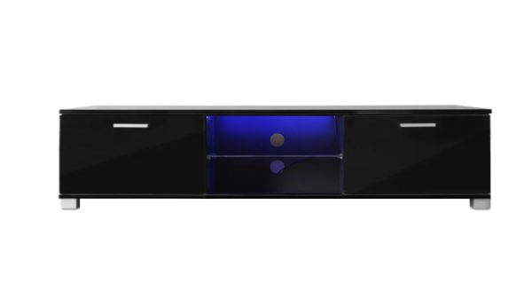   TV-Schrank – Sideboard – LED-Beleuchtung – 140 cm breit – schwarz