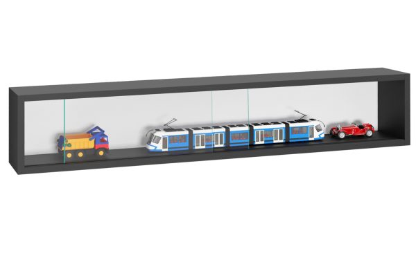   VDD Vitrine stehend hängend Wandvitrine – Schiebetüren – 95 x 18 x 12 cm