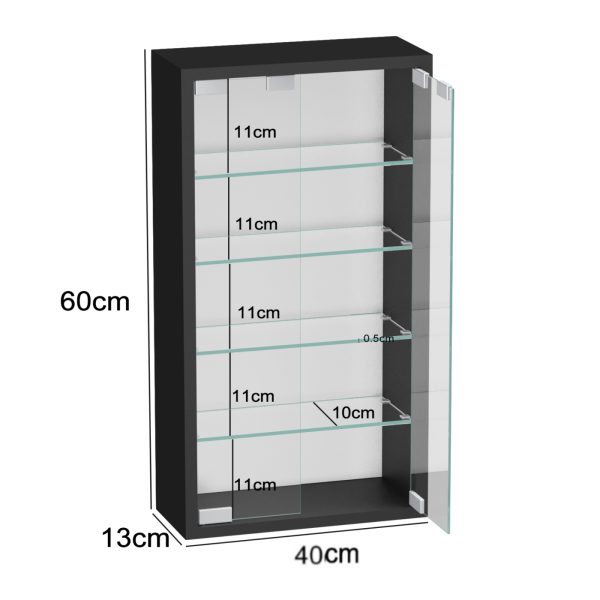   VDD Vitrine stehend hängend Wandvitrine – 40 x 60 x 13 cm