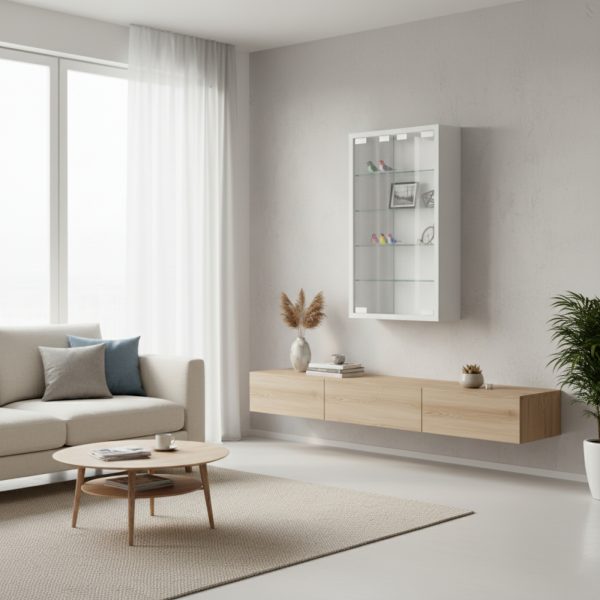   VDD Vitrine stehend hängend Wandvitrine – 40 x 60 x 13 cm