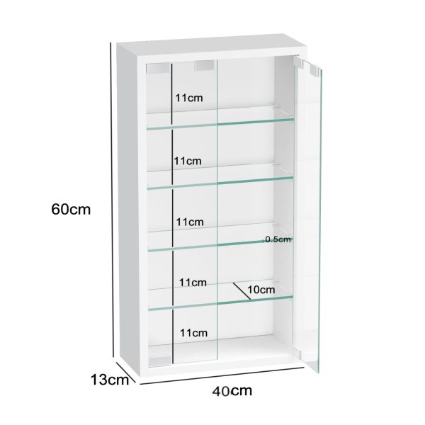  VDD Vitrine stehend hängend Wandvitrine – 40 x 60 x 13 cm